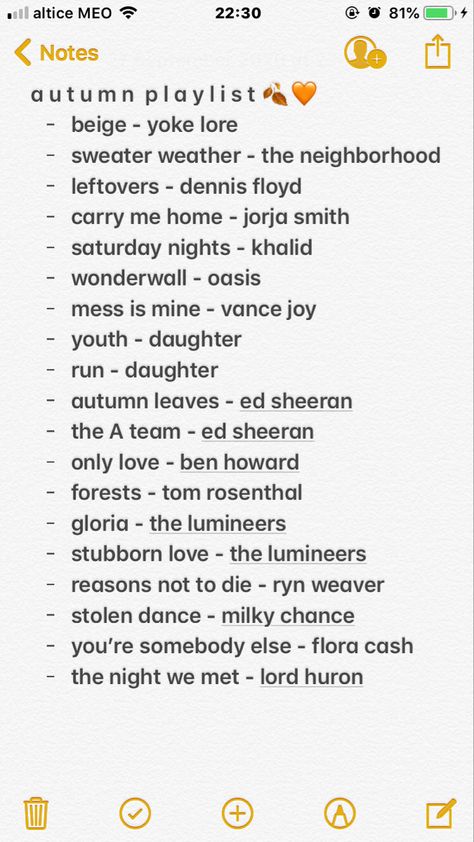 Fall Vibes Songs, Fall Playlist Names Ideas, Playlist For Fall, Names For Fall Playlist, Autumn Vibes Playlist, Fall Playlist Ideas, Fall Playlist Aesthetic, Songs To Add To Your Fall Playlist, Songs For Autumn