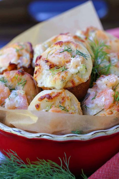 Marinated Shrimp Appetizer Cold, Seafood Hors D’oeuvres, Shrimp Biscuits, Shrimp Puffs, Shrimp Filling, Shrimp Fritters, Shrimp Appetizer Recipes, Shrimp Appetizer, Bacon Butter