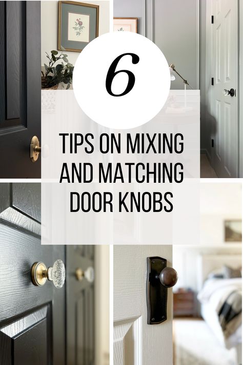 When it comes to enhancing the overall style and visual interest of your home there is one thing I believe to be crucial… and that’s the details! I feel like one detail that’s often overlooked and that you’ll rarely find people talking about is door knobs! But let’s take it a step further… What about mix and match door knob styles? Door Knobs Versus Handles, Craftsman Interior Door Knobs, Black Interior Doors And Hardware, Mixed Metals Door Hardware, Cottage Door Knob, Mixing Door Knobs, Bedroom Doorknob Ideas, White Interior Doors Black Hardware, Front Door Doorknobs