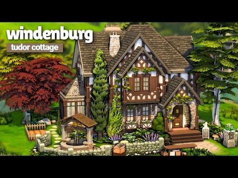 Sims 4 Tudor, Sims 4 Save File, Sims 4 Cottage, Tudor Cottage, Castle Estate, Sims Builds, Cottage Style Home, Storybook Cottage, Sims Building