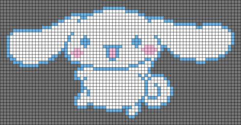 Bunny Alpha Pattern, Sanrio Alpha Pattern, Pastel Character, Grid Inspiration, Pixel Grid, Graph Paper Drawings, Cross Stitch Geometric, Quick Crochet Patterns, Pixel Crochet