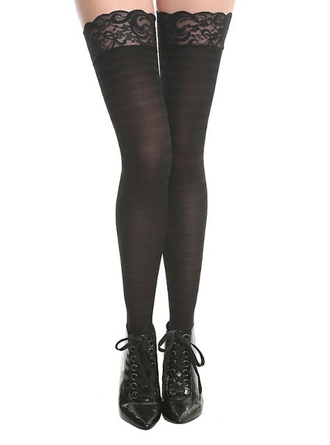 Black Thigh Highs, Twilight Dr, Horror Protagonist, Polyvore Items, Black Thigh High, Lace Cuffs, Thigh High Stockings, Girls Socks, Socks And Tights