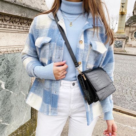 Woolen Shirt, Plaid Jacket Outfit, Shacket Outfit, December Outfits, Winter Mode Outfits, Comfy Casual Outfits, Hello My Love, Winter Fashion Outfits Casual, Casual Day Outfits