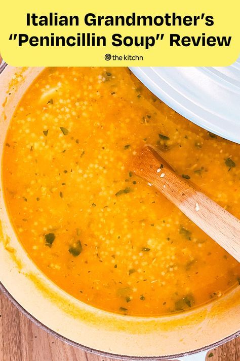 Registered Dietician Blair Ward’s nana’s Italian “Penicillin Soup” recipe is a great way to boost your immune system. Penicillin Soup, Soup For Sick, Italian Penicillin, Immunity Soup, Pastina Recipes, Pastina Soup, Sick Food, January Blues, Stew Chicken Recipe