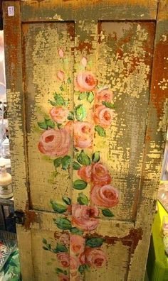 Dishfunctional Designs: Beautiful Unique Painted Doors - Indoors and Out Tan House, Door Colors, Porte Decorate, Painted Cottage, Decor Shabby Chic, Interior Painting, Front Door Colors, Interior Paint Colors, Old Door