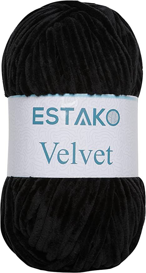 Amazon.com: Estako Velvet Chenille Blanket amigurumi Yarn for Crocheting and Knitting Super Bulky 100 gr (132 yds) (1810 - Black) Amigurumi Yarn, Chenille Blanket, Super Bulky, Health Habits, Bulky Yarn, Crochet Christmas, Amazon Art, Sewing Stores, Knitting Yarn