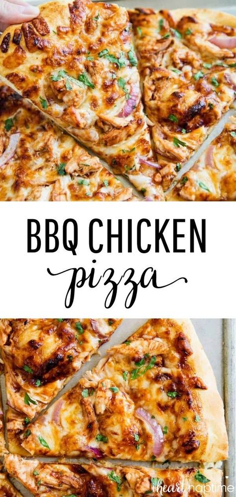 Bbq Chicken Pizza Recipe, Barbecue Chicken Pizza, Chicken Mozzarella, Easy Bbq Chicken, Chicken Pizza Recipes, Bbq Pizza, Bbq Chicken Pizza, Shredded Chicken Recipes, Easy Bbq