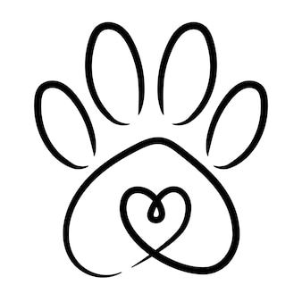 Free Vector | Free vector paw print heart connected Paw Print Doodle, Dog Paw Outline, Paw And Hand, Paw Template, Paw Print With Heart, Paw Drawing, Paw Print Heart, Printable Stationary, Pumpkin Printable