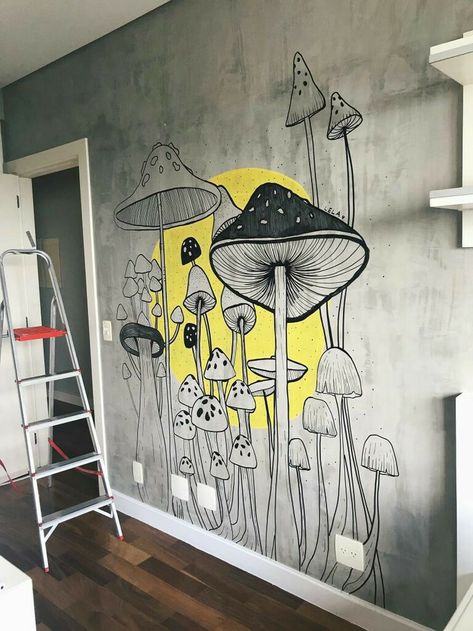 Wall Murals Diy, Creative Wall Painting, Room Wall Painting, Wallpaper Home Decor, Wall Painting Decor, Soyut Sanat Tabloları, Deco Originale, Wall Drawing, Wall Paint Designs