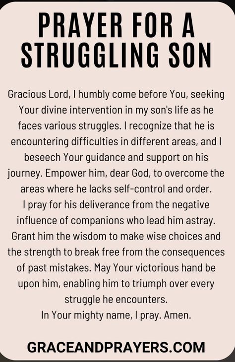 Prayer For Son, Prayer For My Son, Prayer For My Family, Prayer For My Children, Prayer For Guidance, Morning Prayer Quotes, Spiritual Prayers, Prayers For Children, Miracle Prayer