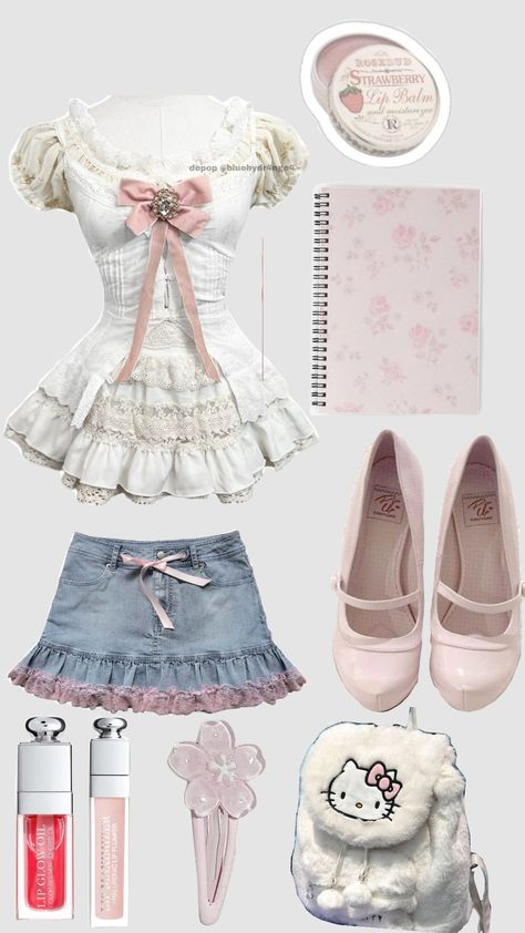 🌷🥿Coquette🎀💗 Coquette Dollette Outfits, Coquette Fits, Himekaji Outfits, Coquette Clothes, Coquette Clothing, Coquette Outfits, Coquette Outfit, Coquette Fashion, Sensory Issues