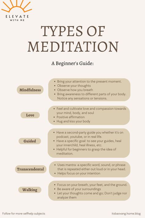 There is no right way or one way to meditate. Many beginners believe it's not for them... maybe you just haven't found what works best for you! Different Kinds Of Meditation, Stages Of Meditation, Different Meditation Techniques, Meditating For Beginners, How To Start Meditation Practice, Type Of Meditation, How To Do Meditation For Beginners, Different Forms Of Meditation, Meditation Tips For Beginners