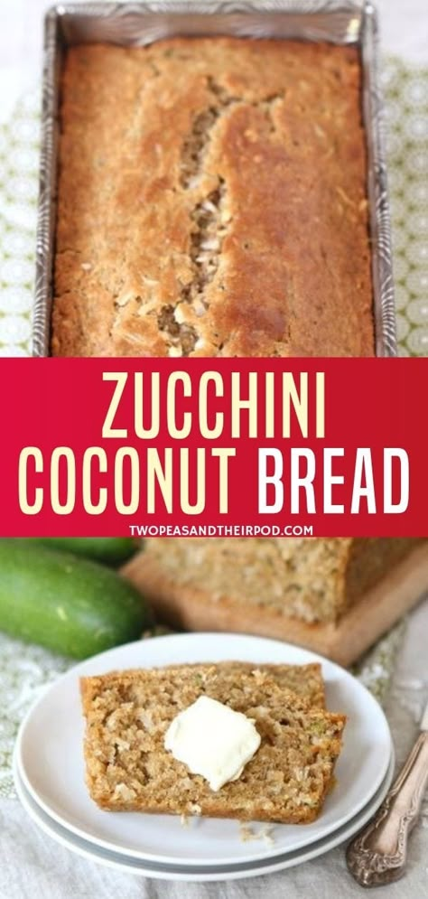 Keto Zucchini Bread Coconut Flour, Coconut Zucchini Bread Recipes, Coconut Flour Zucchini Bread, Coconut Bread Recipe, Bread With Butter, Zucchini Recipes Dessert, Keto Banana Bread, Keto Bread Recipe, Summer Zucchini