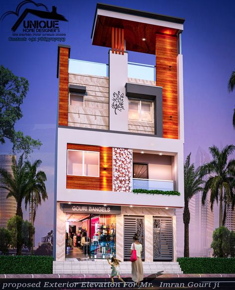 Introducing Modern House Exterior Elevation G+2 By Unique Home Designer's in just 1000sqft #20x40 #20x50 #20x40housedesign #20x40elevation #20x50housedesign #20x50elevation #20frontelevation #g+2elevation #g+2 #g+2housedesign #uniquehomedesigner #elevationdesign2021 20x50 House Elevation, Front Building Design, Arch Designs For Hall, Exterior Elevation, Building Front Designs, 3 Storey House Design, Small House Elevation, Small House Front Design, Small House Design Exterior