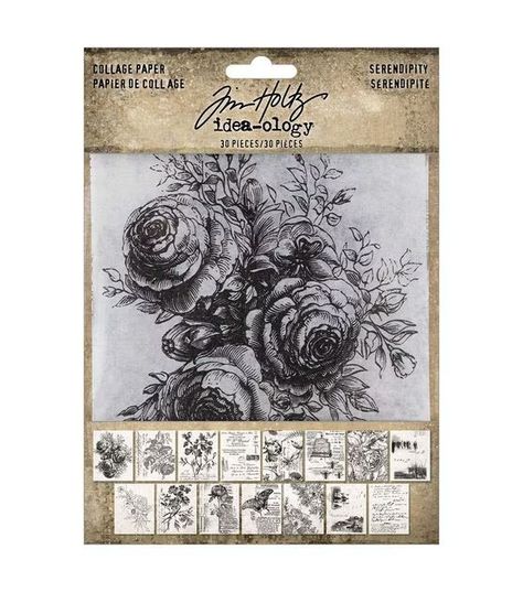 Tim Holtz 30ct Idea Ology Serendipity Collage Paper | JOANN Tim Holtz Collage, Canvas Furniture, Decoupage Projects, Decoupage Papers, Art & Craft Paper, Transparent Paper, Eclectic Art, Mixed Media Projects, Scrapbook Embellishments