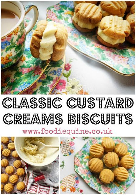 www.foodiequine.co.uk Custard Creams frequently top polls of the nation’s favourite biscuit. This classic traditional homemade version is way better than shop bought with a crumbly melt in the mouth texture and a generous vanilla buttercream filling. Biscuit Recipes Uk, Custard Cream Recipe, British Cakes, Authentic Desserts, Savory Bakes, Custard Creams, Australian Recipes, British Foods, Great British Food