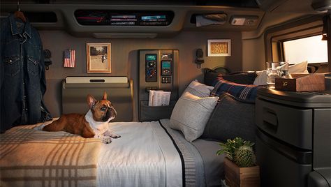 Volvo VNL Interior Design | Volvo Trucks USA Semi Trucks Interior, Women Truck Driver, Wrangler Car, Truck Organization, Female Trucks, Truck Living, Luxury Motorhomes, Fast Sports Cars, Truck Interior