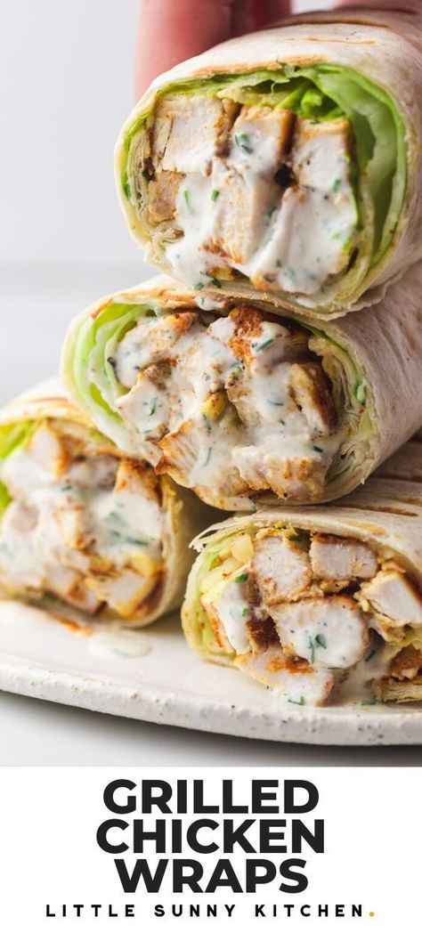 Easy Chicken Wrap, Grilled Chicken Wraps, Little Sunny Kitchen, Sunny Kitchen, Chicken Wrap Recipes, Chicken Wrap, Packed Lunches, Diet Smoothie Recipes, Healthy Food Facts