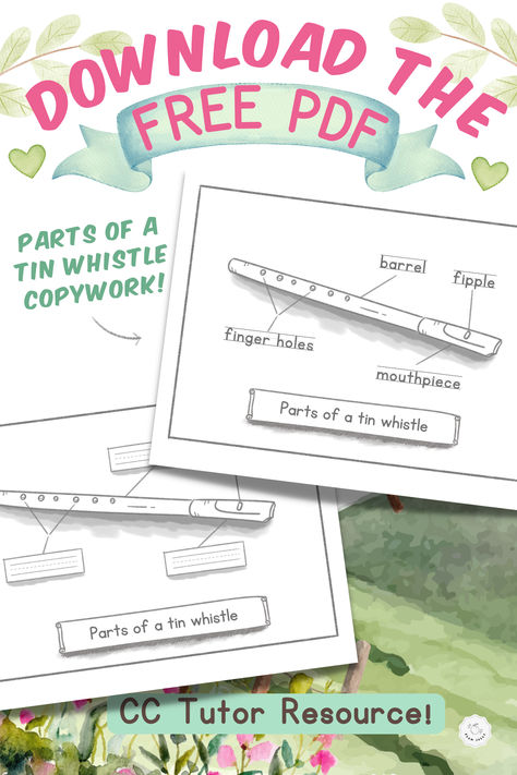 Get ready to discover a treasure trove of resources for Classical Conversations Cycle 3 Tin Whistle! These parts of a tin whistle coloring pages and copywork have been designed by Plum Jolly specifically for tutors and students in the CC community. Unleash the power of music with these printables that cover all the parts of a tin whistle in CC Cycle 3! Classical Conversations Tin Whistle, Cc Tin Whistle, Classical Conversations Cycle 1, Classical Conversations Cycle 3, Cc Foundations, Cc Cycle 3, Tin Whistle, Power Of Music, Classical Conversations