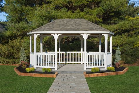 Octagon Gazebo, Hexagon Gazebo, Round Gazebo, Pergola Decorations, Hot Tub Gazebo, Gazebo Plans, Pergola Curtains, Wooden Gazebo, Pergola Attached To House