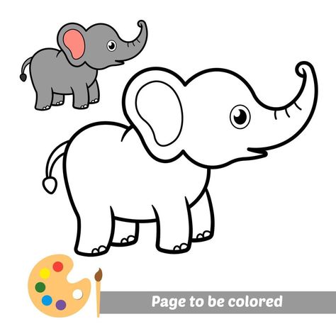 Coloring book for kids, elephant vector Elephants For Kids, Dinosaur Vector, Super Easy Drawings, Elephant Vector, Elephant Coloring, Toddler Drawing, Background School, Elephant Coloring Page, Free Kids Coloring Pages