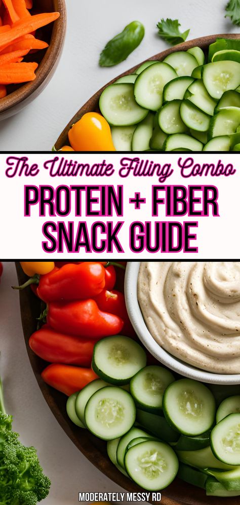 Both protein and fiber slow down the digestion of our food, releasing glucose slowly into the bloodstream. This helps keep us fuller for longer and prevents spikes in blood sugar. These high protein and fiber snack ideas have at least 10g protein and 3-5g of fiber. The breakdown is included so you can understand how to build your own snacks! These are great options to reduce mindless snacking and fiber helps to prevent many chronic diseases. Foods To Dehydrate Healthy Snacks, Easy Ways To Get More Protein, Protein And Fiber Foods, Easy High Fiber Recipes, High Protein Whole Food Snacks, Clean High Protein Snacks, Easy High Fiber Snacks, High Fiber Snack Recipes, High Protein And Fiber Snacks