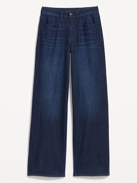 High-Waisted Wow Wide-Leg Jeans | Old Navy Over 60 Fashion Petite, Wide Leg Jeans Plus Size, High Waisted Wide Leg Jeans, Wide Legged Jeans, Best Jeans For Women, Size 16 Women, Navy Outfit, Tomboy Outfits, 60 Fashion