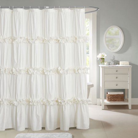 White Ruffle Shower Curtain, Ruffle Shower Curtain, College Wishlist, Bathroom 2023, Feminine Bathroom, Bathroom 2024, Vintage Shower Curtain, Ruffle Shower Curtains, Curtain Backdrop