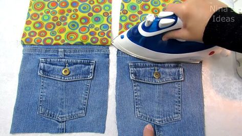 Blue Jean Sewing Projects, Patchwork, Tela, Diy Jean Purses Ideas Recycled Denim, Diy Denim Crossbody Bag Tutorial, Jean Handbags Diy Recycled Denim, Denim Purse Patterns Free, Diy Jean Bag How To Make, Recycle Jeans Bag Tutorial