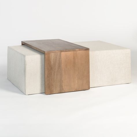 AT9706-SLL-Main Tweed Furniture, Adjustable Side Table, Wooden Accent Table, Modern Ottoman, Occasional Seating, Ottoman Coffee, Ottoman Coffee Table, Soft Seating, Ottoman Table