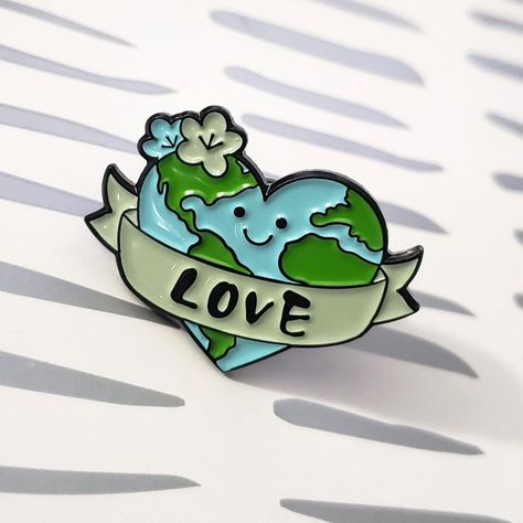 Love Mother Earth Pin Badge Brooch 1.4in X 0.75in Zinc Alloy New Mother Earth Environment Green Outdoors Love Mother Earth, Earth Environment, My Planet, Enamel Lapel Pin, New Mothers, Green Material, Pin Badges, Lapel Pin, Enamel Pin