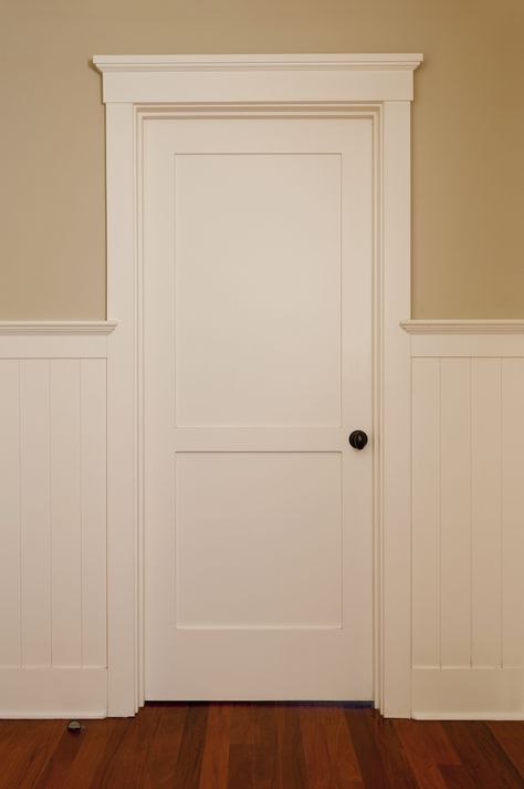 In your home, the architrave is simply the molding above a door frame. Diy Door Frame Molding, Door Architrave Ideas, Two Panel Door, Simple Door, Home Door, Simple Door Design, White Door, Farmhouse Trim Moldings, Doors Design