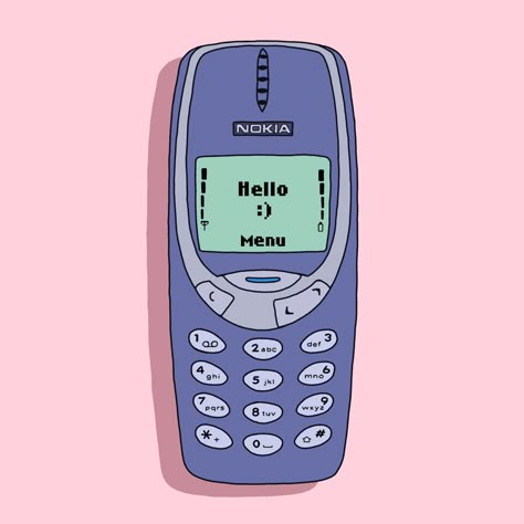 Nokia digital art Y2k Phone Illustration, 90s Digital Art, Flip Phone Drawing Aesthetic, Y2k Phone Drawing, Vintage Phone Illustration, Phone Drawing Aesthetic, Phone Illustration Art, Old Phone Illustration, Vintage Phone Drawing