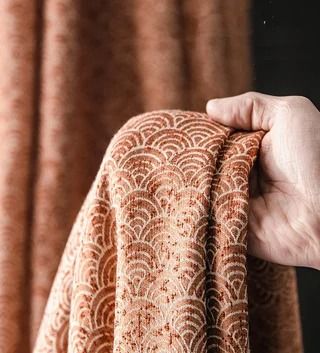 YUMUHomeDecor - Etsy Burnt Orange Curtains Living Rooms, Orange Velvet Curtains, Ochre Curtains, Rust Curtains, Curtain Panels Living Room, Burnt Orange Curtains, Panel Living Room, Patterned Curtains, Chenille Curtains