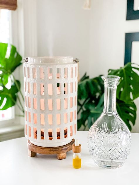 Lifestyle Blogger Annie Diamond shares a favorite corner of her home and creative ways to display diffusers! #diffusers #desertmist #hygge #scandinaveandesign Diffuser Display Ideas, Diffuser Display, Aria Diffuser, Book For Christmas, Christmas Picture Books, Have A Beautiful Sunday, Mist Diffuser, Wood Trivets, Ceramic Lantern