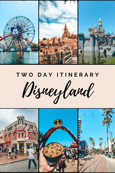 Disneyland 2 Day Itinerary and Travel Tips Los Angeles, Disneyland California Trip Planning, Disneyland California Tips 2023, Disneyland Road Trip Ideas, Disneyland Ride Itinerary, 2 Days At Disneyland, Disneyland Birthday Trip, Family Disneyland Trip, Disneyland Itinerary 2 Day