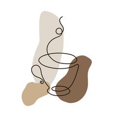 Abstract Coffee Painting, One Line Art Coffee, Coffee Line Drawing, Cafe Drawing, Coffee Line Art, Coffee Vector Illustration, Coffee Cup Drawing, One Line, Maya Art