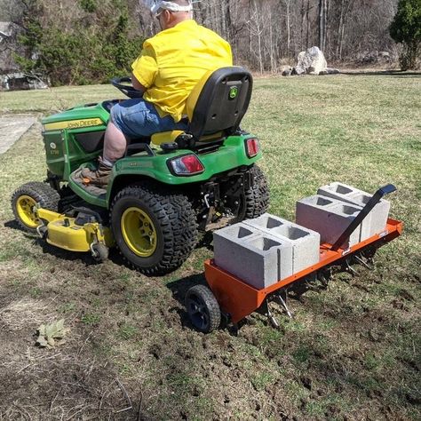 Pulling the aerator. #dirtandstonelandscaping #lawn #lawncare #lawnaerator #lawnaerator Diy Lawn Aerator, Stone Landscaping, Aerate Lawn, Diy Lawn, Lawn Tractor, Lawn Care, Landscaping, Lawn, Stone