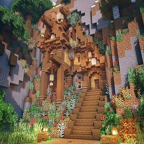 Minecraft Cliff Side House, Mountainside House Minecraft, Modern Minecraft Houses Interiors, Modern Minecraft Houses Tutorials, Minecraft House Ideas Survival, Simple Minecraft House, Minecraft Cliff House, Minecraft Houses Modern, Minecraft Houses Tutorials