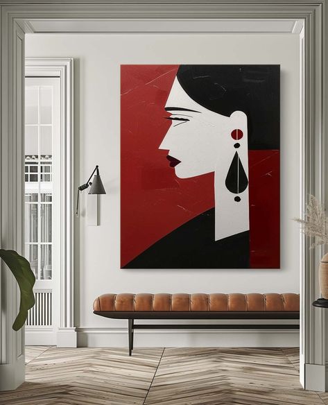 Handmade Canvas Lady Painting Custom Women Portrait Painting Face Art Vertical Minimalism Original Wall Art Large Painting Ideas On Canvas, Interior Design Guide, Modern Oil Painting, Free Frames, Abstract Floral Art, Original Wall Art, Abstract Portrait, Abstract Painting Acrylic, Unique Wall Art