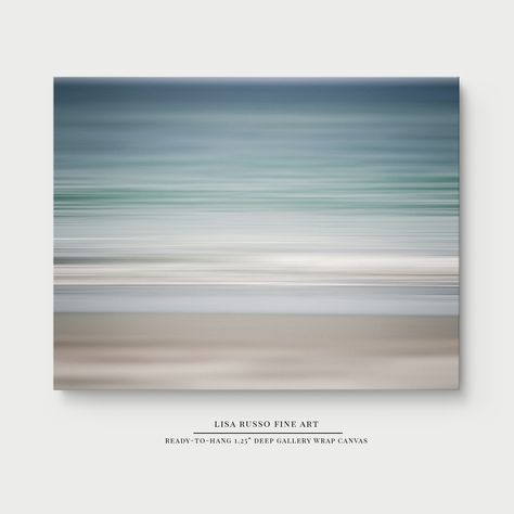 "This coastal abstract is a stunning addition to any office or bedroom décor. With its modern and contemporary abstract design in a serene pastel blue, this print or canvas artworks provides a soothing and calming ambiance. Perfect for any modern home.   ➨ PRINT version here: https://www.etsy.com/listing/124148705 ✪ Ready to hang, archival canvas print is neatly wrapped around a 1.25\" deep wood stretcher frame with an open back and sawtooth hanger(s) for easy display. ✪ Image is mirrored on edg Natural Coastal Living Room, Navy And White Coastal Living Room, Canvas Painting Ideas Bathroom, Wall Art Coastal, Coastal Blue Home Office, Beach Living Rooms, Coastal Abstract Art, Ocean Wall Art Bedrooms, Coastal Theme Bedroom