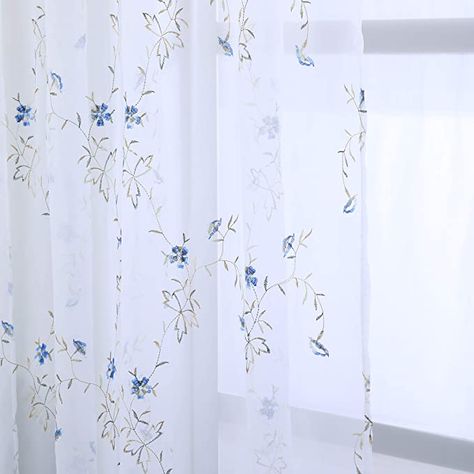 Embroidery Sheer Curtains, Vine Embroidery, Retro Curtains, Pocket Window, White Sheer Curtains, Red Panels, Voile Curtains, Curtains For Living Room, Drape Panel