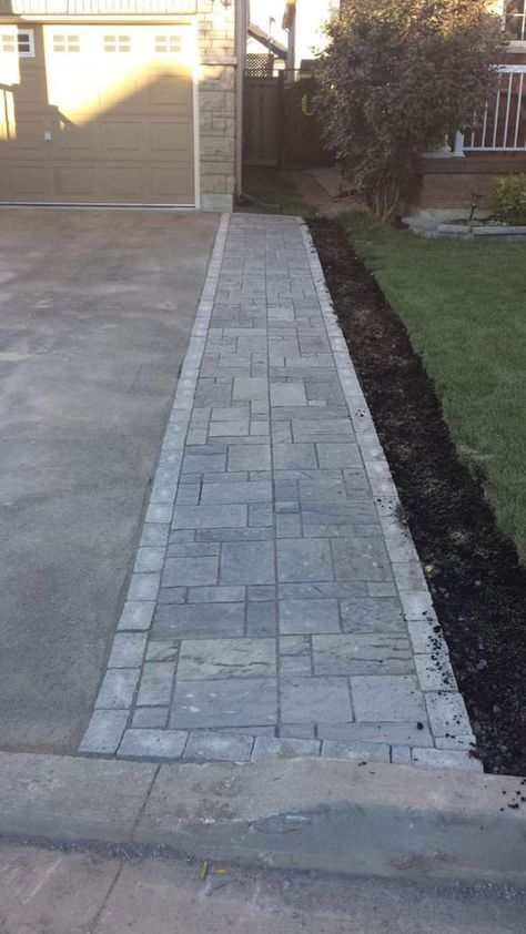 Driveway Expansion Ideas, Widening Driveway Ideas, Driveway Extension Ideas, Driveway Pavers Extension, Driveway Expansion, Interlock Driveway, Driveway Extension, House Driveway, Front Yard Walkway