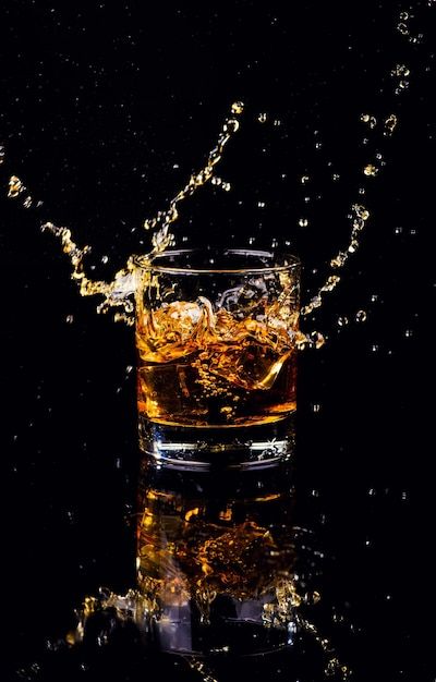 Isolated shot of whiskey with splash on ... | Premium Photo #Freepik #photo #rum #whisky #whiskey-glass #cognac Whiskey Aesthetic Man, Whiskey Glass Aesthetic, Whisky Aesthetic, Rum Aesthetic, Whiskey Wallpaper, Whiskey Aesthetic, Drinks Photo, Hard Drinks, Glass Of Whiskey