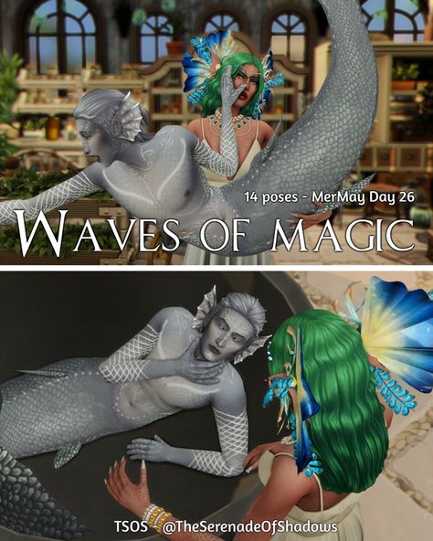 28. Waves of Magic - MerMay 27 - Sims 4 mermaid poses | Patreon Mermaid Poses, Sims 4 Poses, Mermaid Pose, Sims 4 Mm, Sims 4 Cc Packs, Ts4 Cc, Sims Mods, Sims 4 Cc, Sims 4 Custom Content