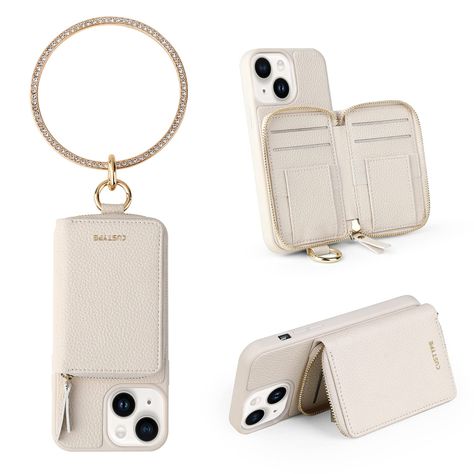 PRICES MAY VARY. 【COMPATIBILITY】This phone case with bangle only compatible with iPhone 14, 6.1 inches diagonal size, released in 2022. 【WALLET CASE WITH BANGLE】It is not only a wallet case that can hold 6+ cards or cash, but also a stylish handbag with gold bangle, which can match your every style for parties,travel,shopping,dating,etc. 【RFID BLOCKING】This phone case with card holder provides RFID blocking function by the special inner material, can prevent your personal information from scanni Iphone Case With Wallet, Phone Case With Card Holder, Iphone 12 Pro Max Case, 12 Pro Max Case, Mobile Holder, 2024 Christmas, Travel Shopping, Best Wallet, Occupational Therapist