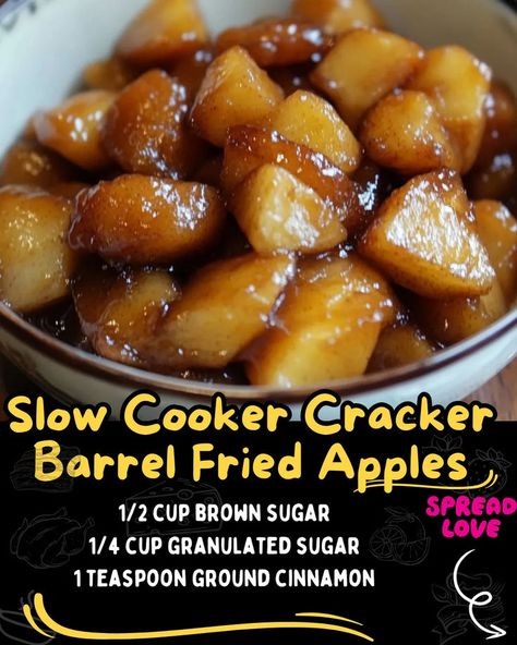 Slow Cooker Cracker Barrel Fried Apples Slow Cooker Cracker Barrel Fried Apples, Apple Side Dish Recipes, Fried Apples Recipe Easy, Apple Crockpot Recipes, Granny Smith Apples Recipes, Cracker Barrel Fried Apples, Tasteful Recipes, Slow Cooker Apple Butter, Baked Apple Recipes