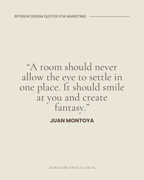 Save this post for later!! 🔖 Do you feel this way sometimes? 🤎 You just want to post something light hearted and easy. 🤎 You know you need to stick to your niche but you’re out of content ideas. 🤎 You want to inspire your audience without reinventing the wheel A strategically placed quote from reputable interior designers may be just what you need! Save this post, refer back to it and recreate these quotes in your brand visuals to boost your instagram marketing, even on the days you’re fee... Design Content Ideas, Decorating Quotes, Of Content Ideas, Interior Design Quotes, Web Ideas, Place Quotes, Home Quotes And Sayings, Content Ideas, Design Quotes