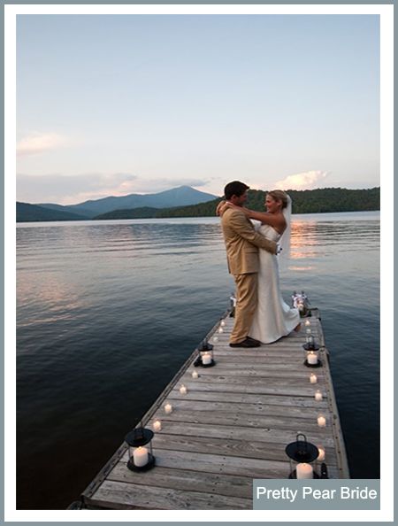 {Things I Love Thursday} Boat Dock Weddings || Pretty Pear Bride Lake Placid Lodge, Dock Wedding, Yacht Wedding, Boat Wedding, Cottage Wedding, Beautiful Beach Wedding, Lakeside Wedding, Bridal Magazine, Lake Placid