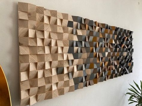 Wooden Wall Art Sculptures & Statues, Wooden Mosaic Wall Art, Home Office Wall Art Ideas, Wood Mosaic Art, Spanish Terrace, Aesthetic Room Decor Ideas Diy, Harry Potter Room Decor Ideas, Wood Mosaic Wall Art, Wood Block Wall Art